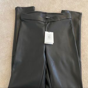 En Thread Black Leather Pants NWT